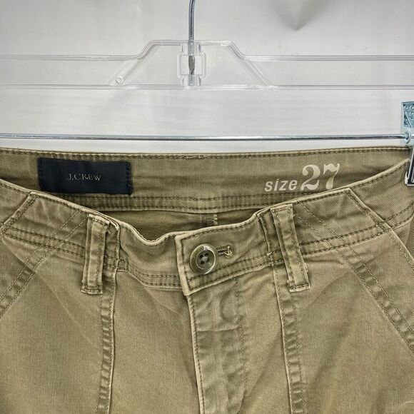 J. Crew Womens Chino Pants Cotton Stretch Slash Pocket Tapered Leg Army Green - Picture 9 of 10
